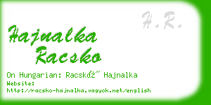 hajnalka racsko business card